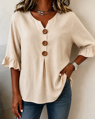 Amelie™ | Bauchbedeckende Bluse mit Knopfdetails