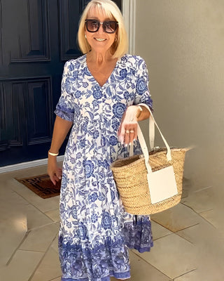Elina™ | Blumenmuster Sommerkleid mit Bauchversteckender Passform