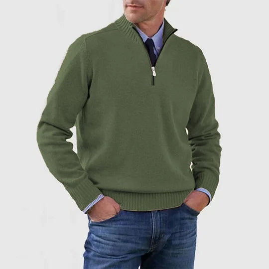 Ben | Stilvoller, warmer Pullover mit halbem Reißverschluss