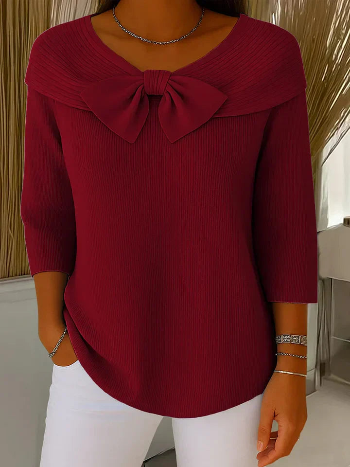 Lirya™ | Elegantes Stricktop mit Schleife