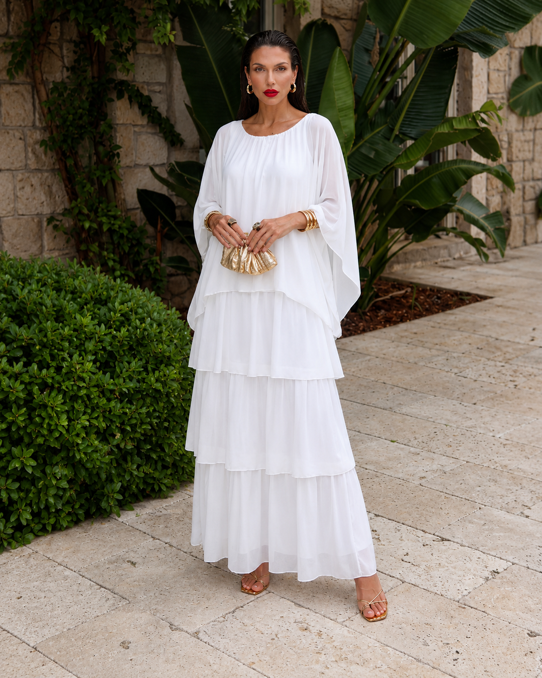Amélie™ | Elegantes Maxikleid aus Chiffon mit Bauchbedeckung