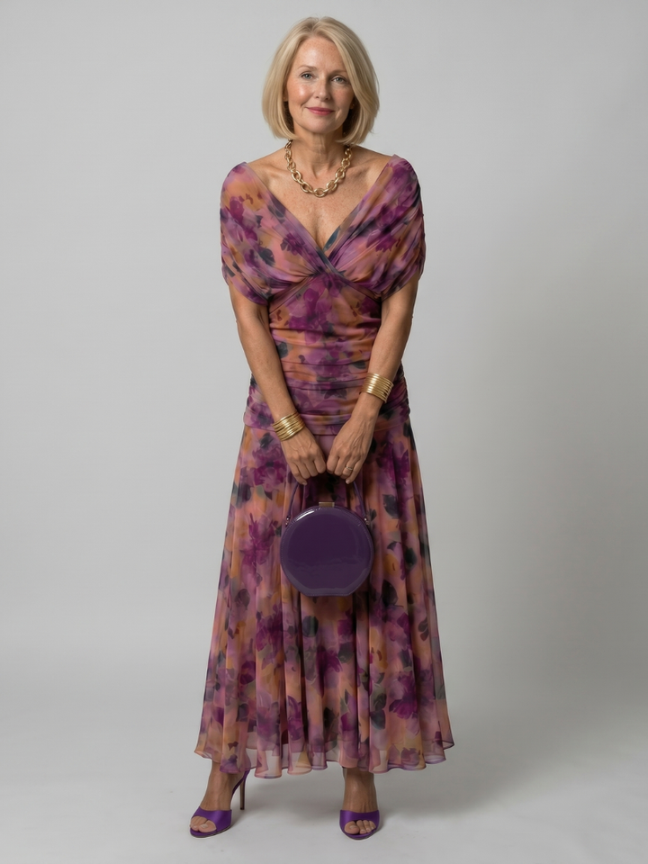 Evelina™ | Elegantes Maxi-Kleid mit Bauch-Optimierung