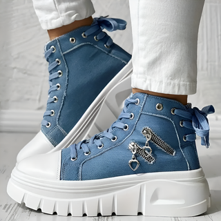 Elin™ | Denim Orthopedic High-Top Sneakers