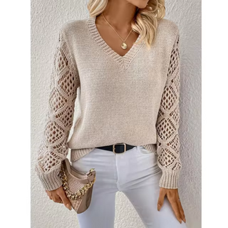 Adriana | Lässiger V-Ausschnitt Pullover
