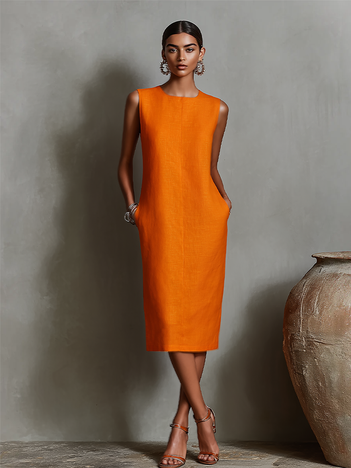 Maureen™ | Midi Kleid mit Taschen für eine figurschmeichelnde Silhouette