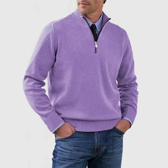 Ben | Stilvoller, warmer Pullover mit halbem Reißverschluss