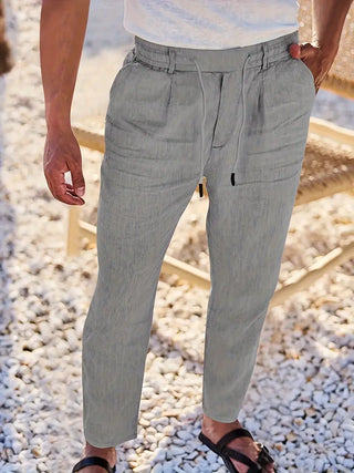 NICHOLS | Weite Leinenhose mit Kordelzug