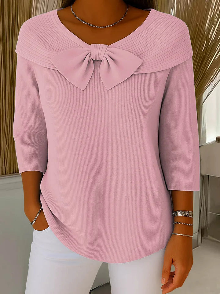 Lirya™ | Elegantes Stricktop mit Schleife
