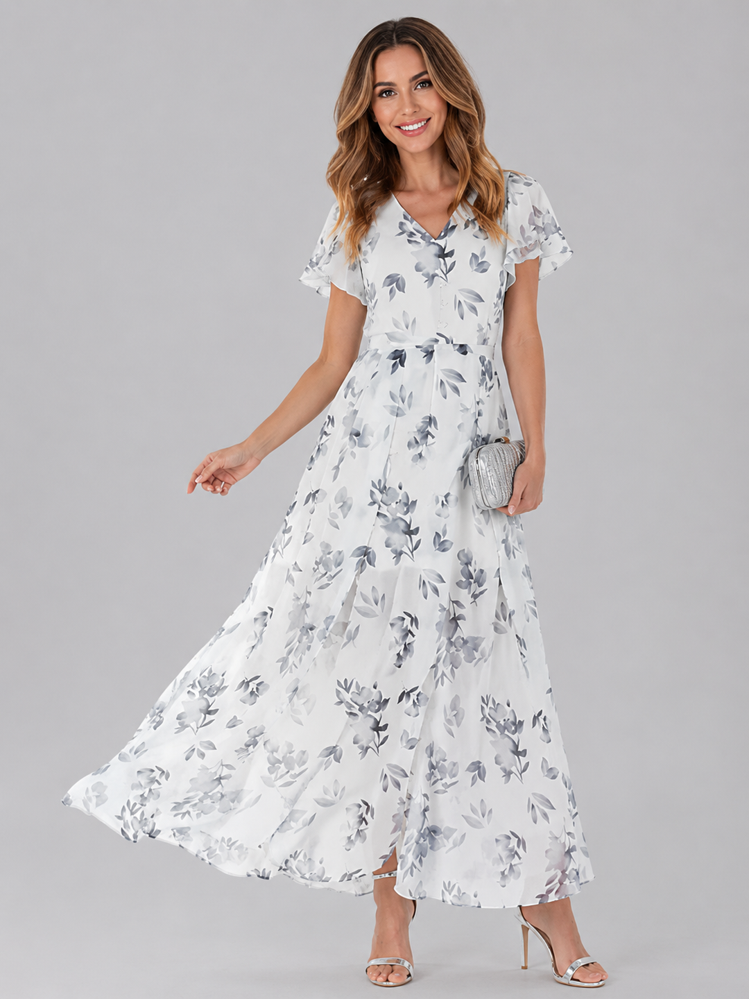Florine™ | Blumen Maxi Kleid mit Bauch-Optimierung
