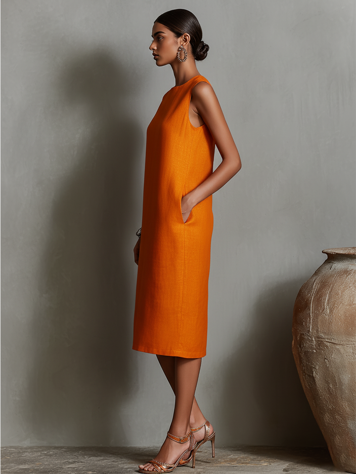 Maureen™ | Midi Kleid mit Taschen für eine figurschmeichelnde Silhouette