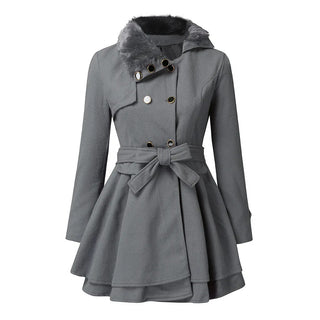Lucie | Stilvoller Trenchcoat mit veganem Fell