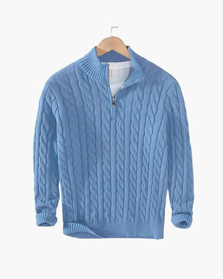 Lukas | Klassischer Strickpullover mit halbem Reißverschluss