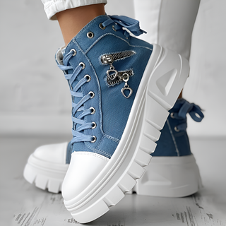 Elin™ | Denim Orthopedic High-Top Sneakers