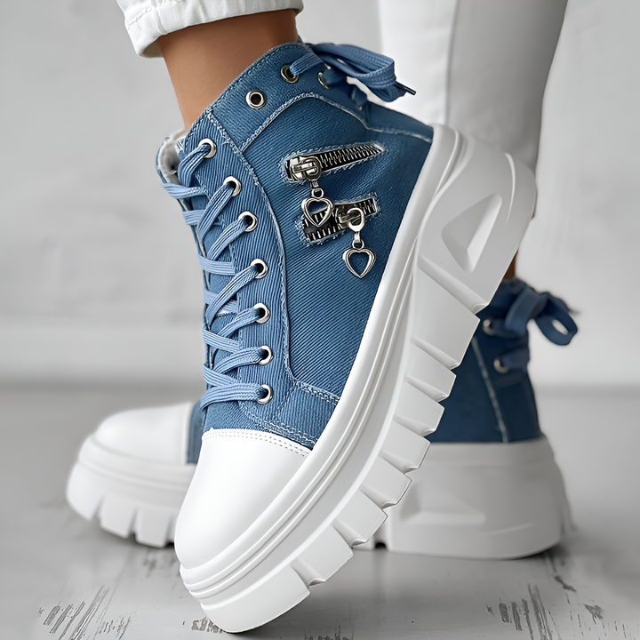 Elin™ | Denim Orthopedic High-Top Sneakers
