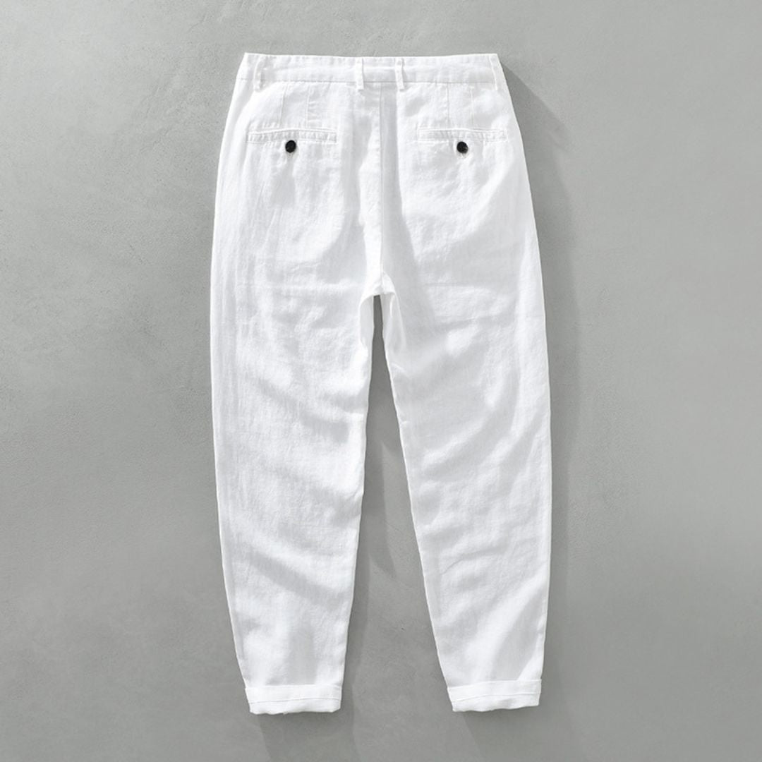LAURENT MONACO | STRAIGHT LEG LINEN PANTS