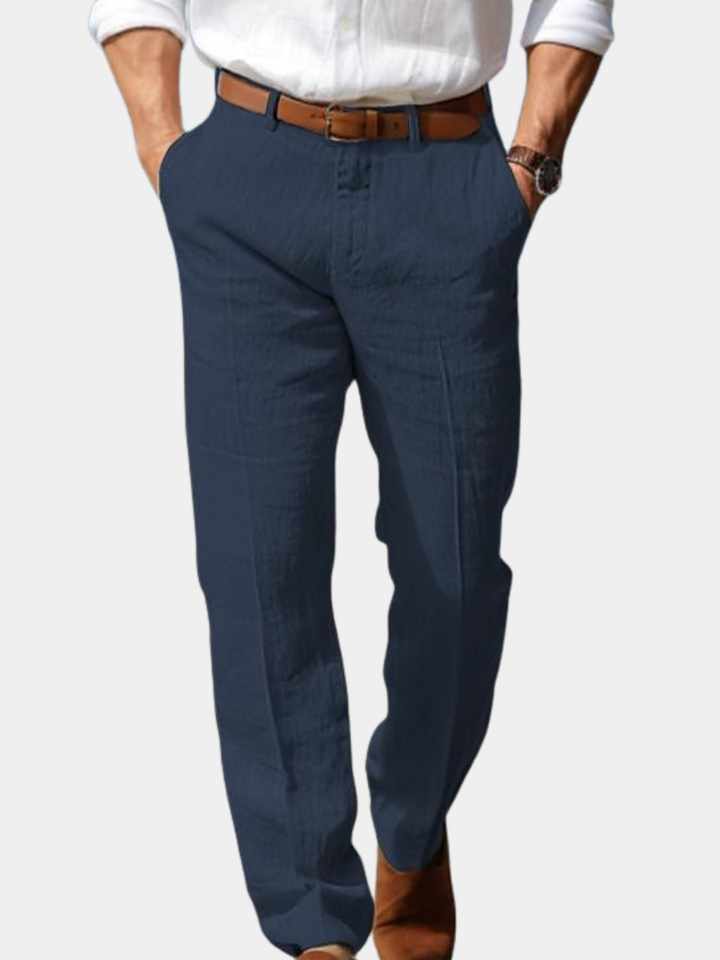 Exquisite Premium-Leinenhose mit Gürtelschlaufen