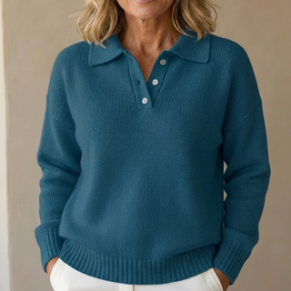 Maya – Pullover mit Knopfkragen