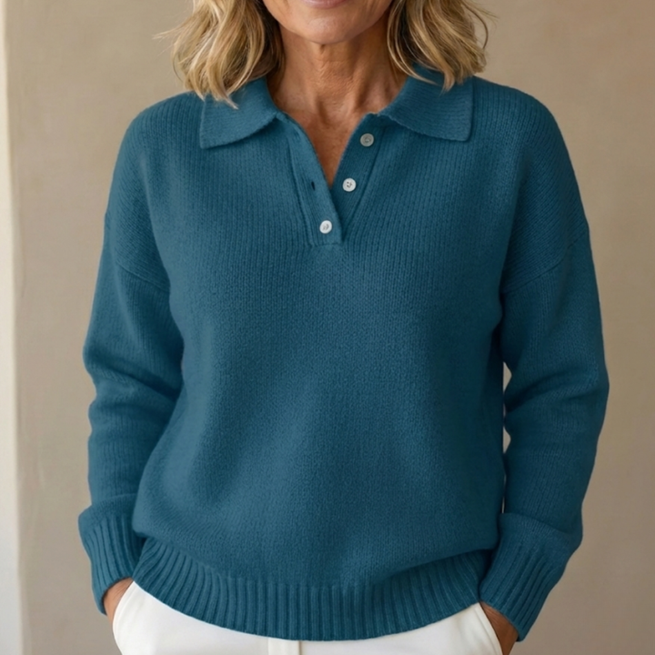 Maya – Pullover mit Knopfkragen