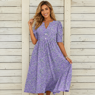 Danica™ | Blumen-Midi-Kleid mit Bauchkontrolle