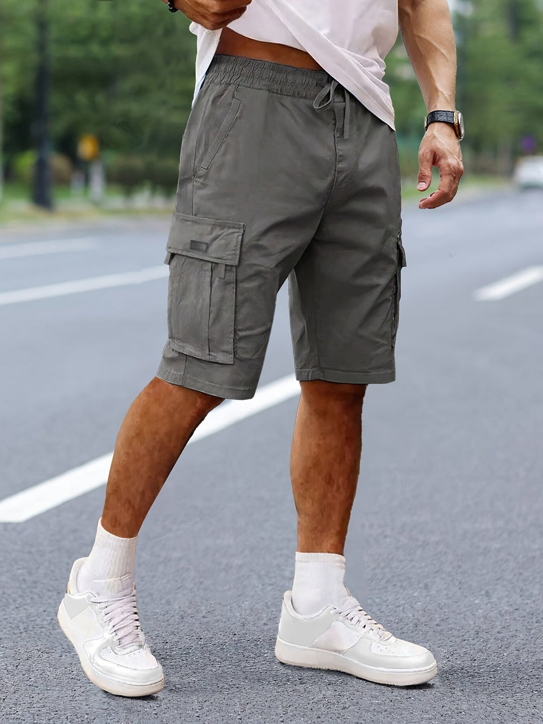LAURENT MONACO | Kurze Herrenstadtshose mit Kordelzug
