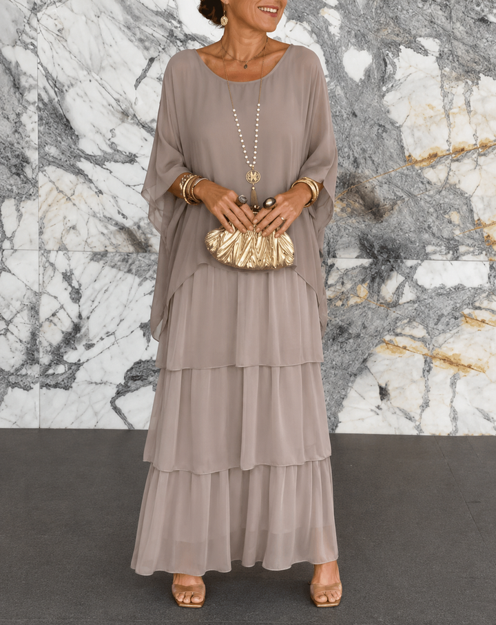 Amélie™ | Elegantes Maxikleid aus Chiffon mit Bauchbedeckung