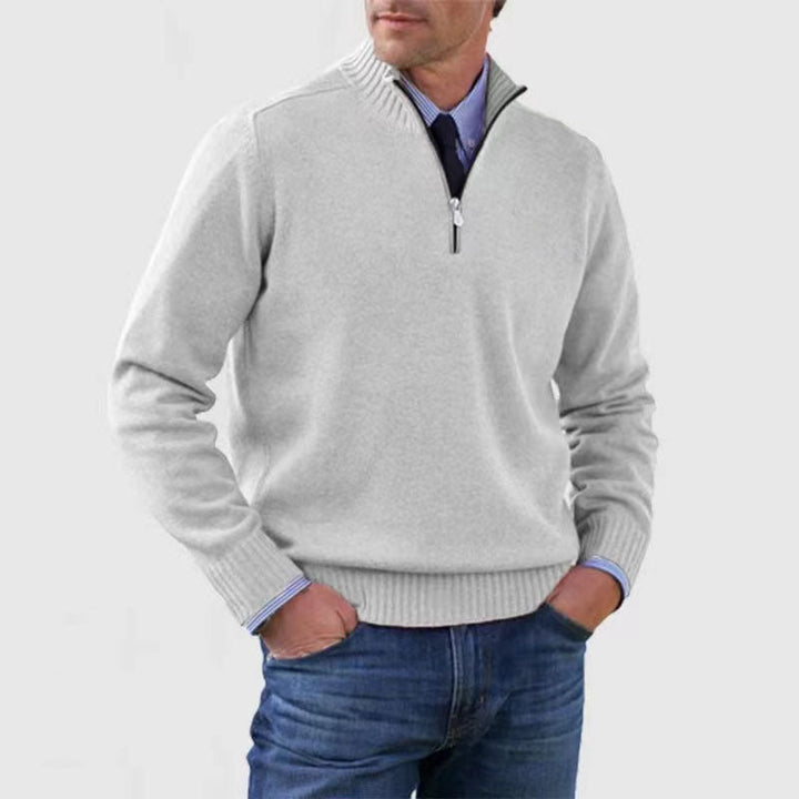Ben | Stilvoller, warmer Pullover mit halbem Reißverschluss