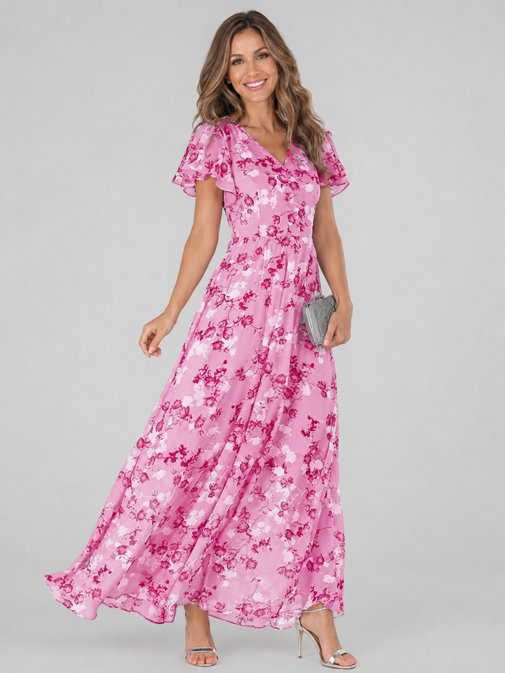 Florine™ | Blumen Maxi Kleid mit Bauch-Optimierung