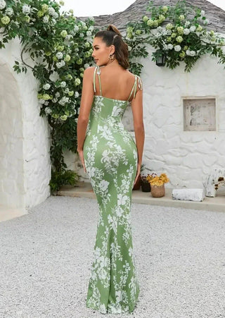 Klara™ | Blumenmuster Maxi-Kleid
