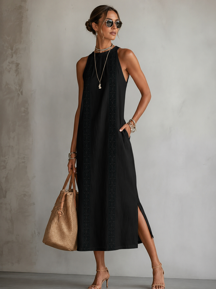 Marit™ | Luftiges, Bauchkaschierendes Besticktes Kleid