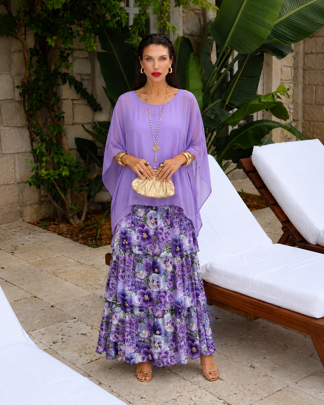 Amélie™ | Elegantes Maxikleid aus Chiffon mit Bauchbedeckung