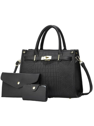 Viora │ Set von Handtaschen mit Krokodilprägung