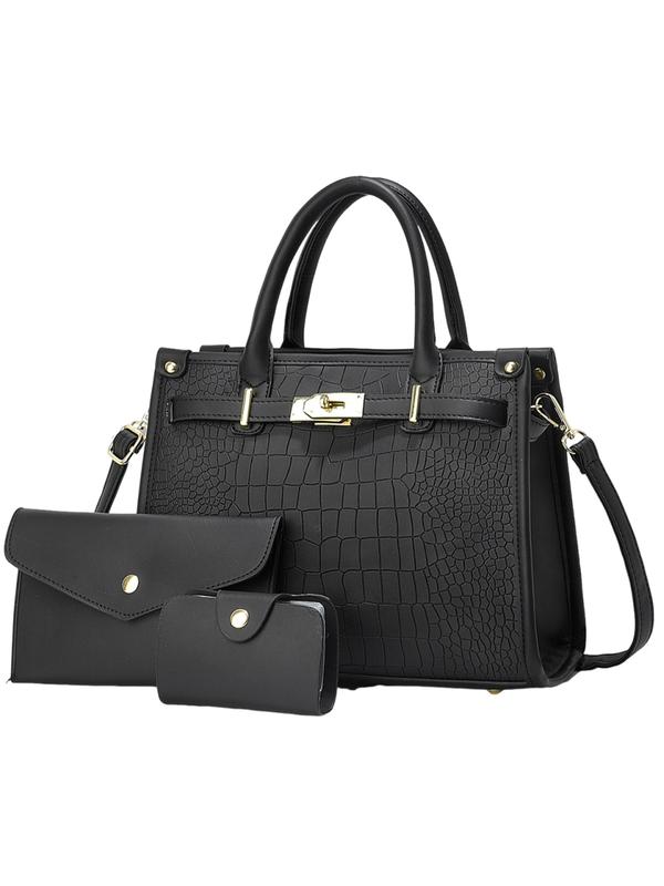 Viora │ Set von Handtaschen mit Krokodilprägung