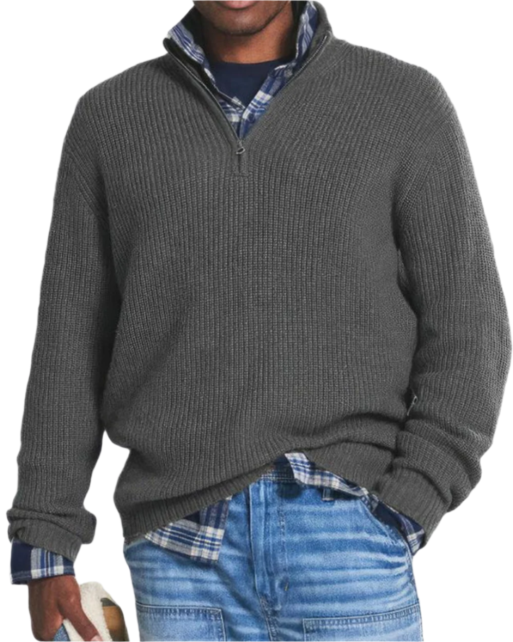 Diego | Sportlicher Strickpullover mit Reißverschluss