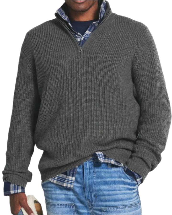 Diego | Sportlicher Strickpullover mit Reißverschluss