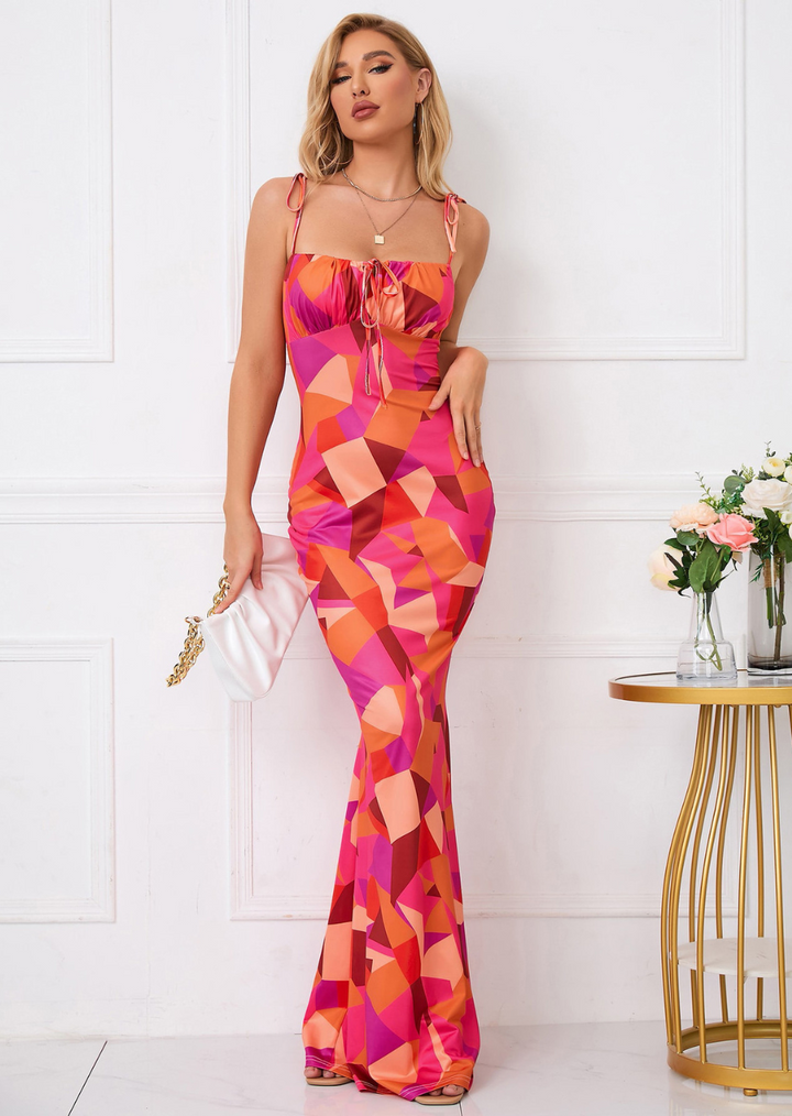 Klara™ | Blumenmuster Maxi-Kleid