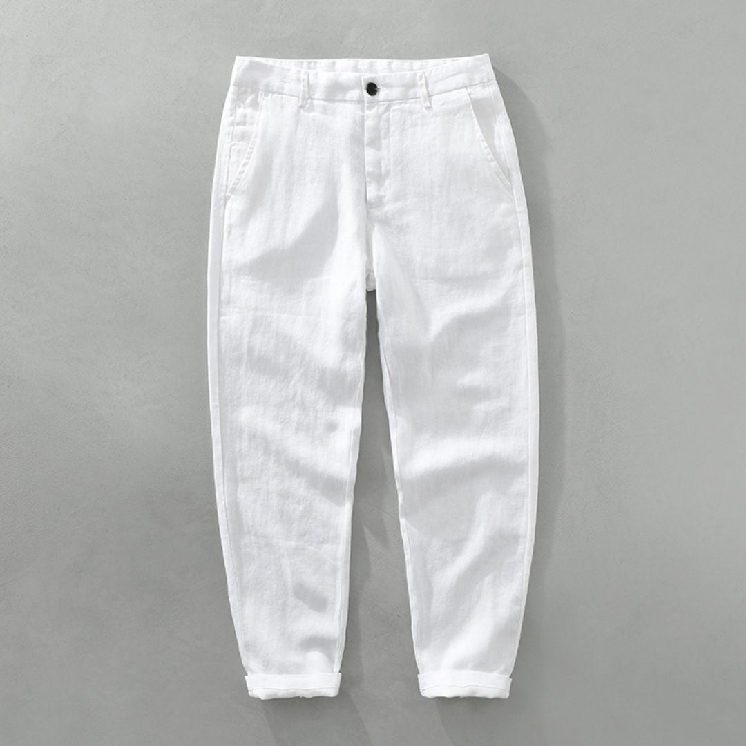LAURENT MONACO | STRAIGHT LEG LINEN PANTS
