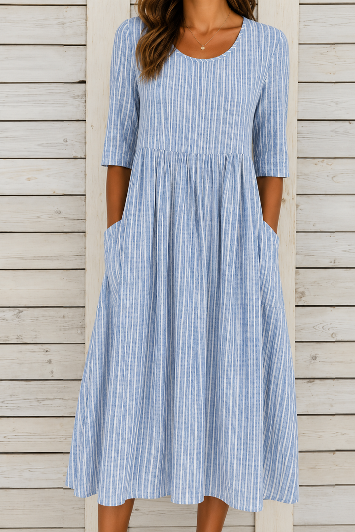 Tessa™ | Elegantes Midi-Kleid mit Bauch-Optimierung