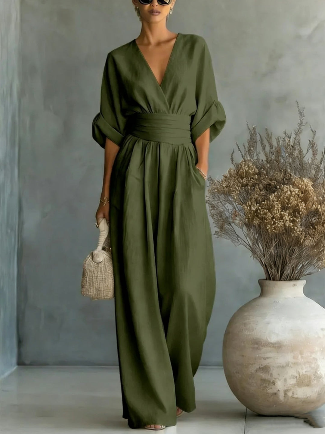 Georgina™ | Stilvoller V-Ausschnitt Jumpsuit