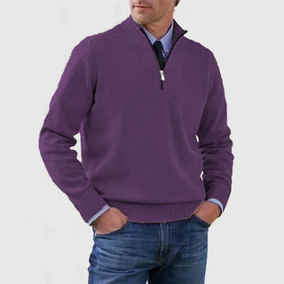 Ben | Stilvoller, warmer Pullover mit halbem Reißverschluss