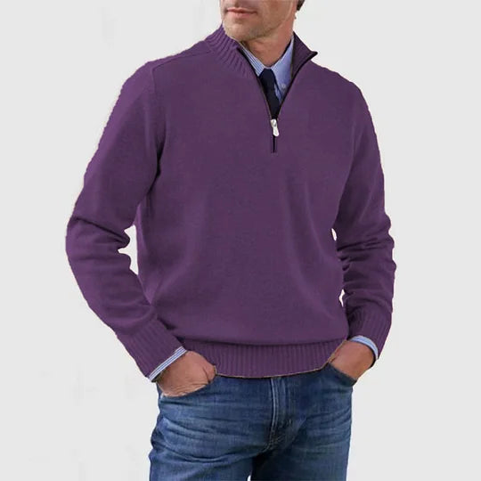 Ben | Stilvoller, warmer Pullover mit halbem Reißverschluss