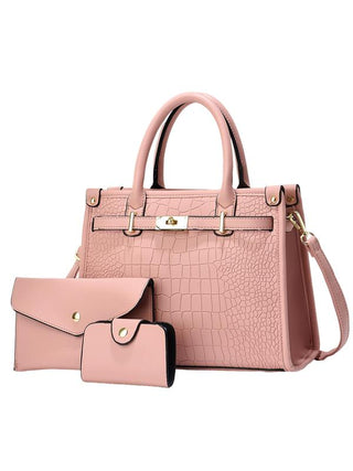 Viora │ Set von Handtaschen mit Krokodilprägung