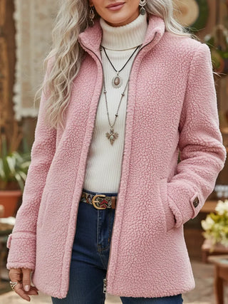 Lunelle | Full-Zip Lammwolle Stehkragenjacke mit Komfort