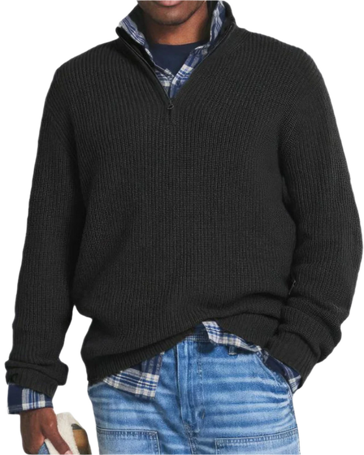 Diego | Sportlicher Strickpullover mit Reißverschluss