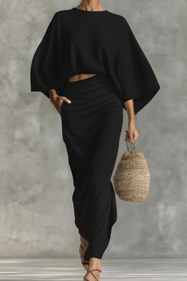 Elara™ | Elegantes drapiertes Top- und Rock-Set