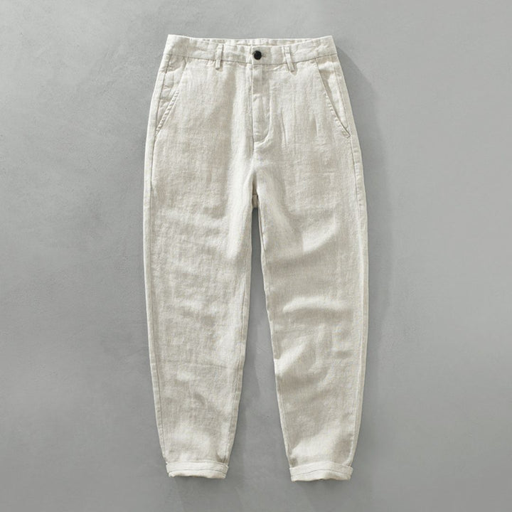 LAURENT MONACO | STRAIGHT LEG LINEN PANTS