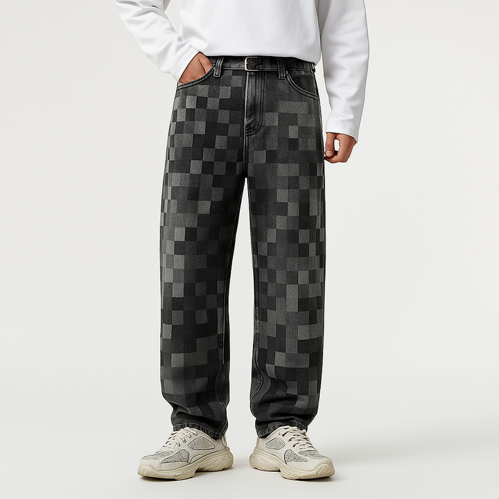 Herren Denim Jeans mit Pixel-Effekt