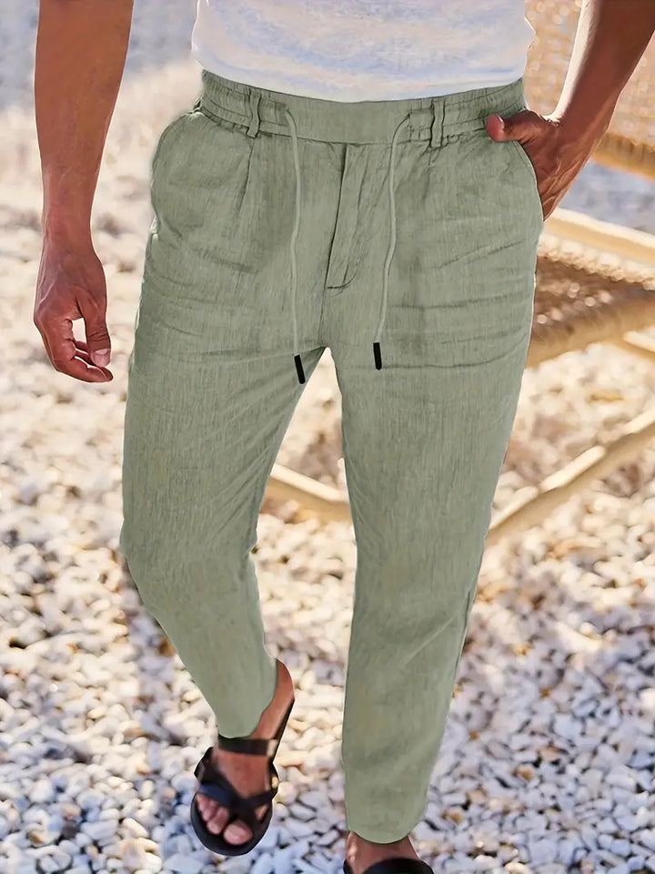 NICHOLS | Weite Leinenhose mit Kordelzug