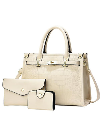 Viora │ Set von Handtaschen mit Krokodilprägung