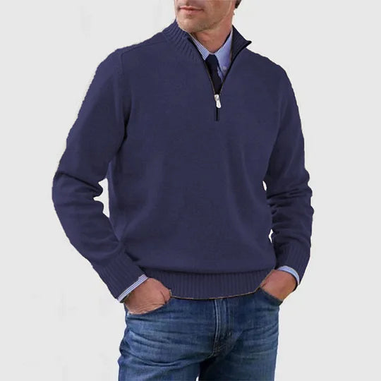 Ben | Stilvoller, warmer Pullover mit halbem Reißverschluss