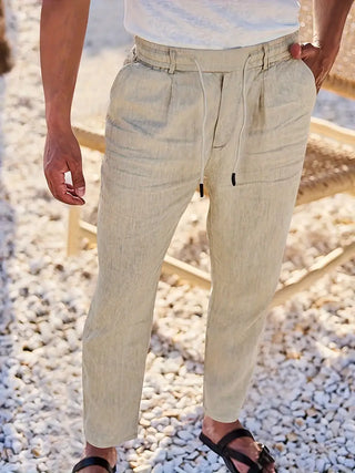 NICHOLS | Weite Leinenhose mit Kordelzug